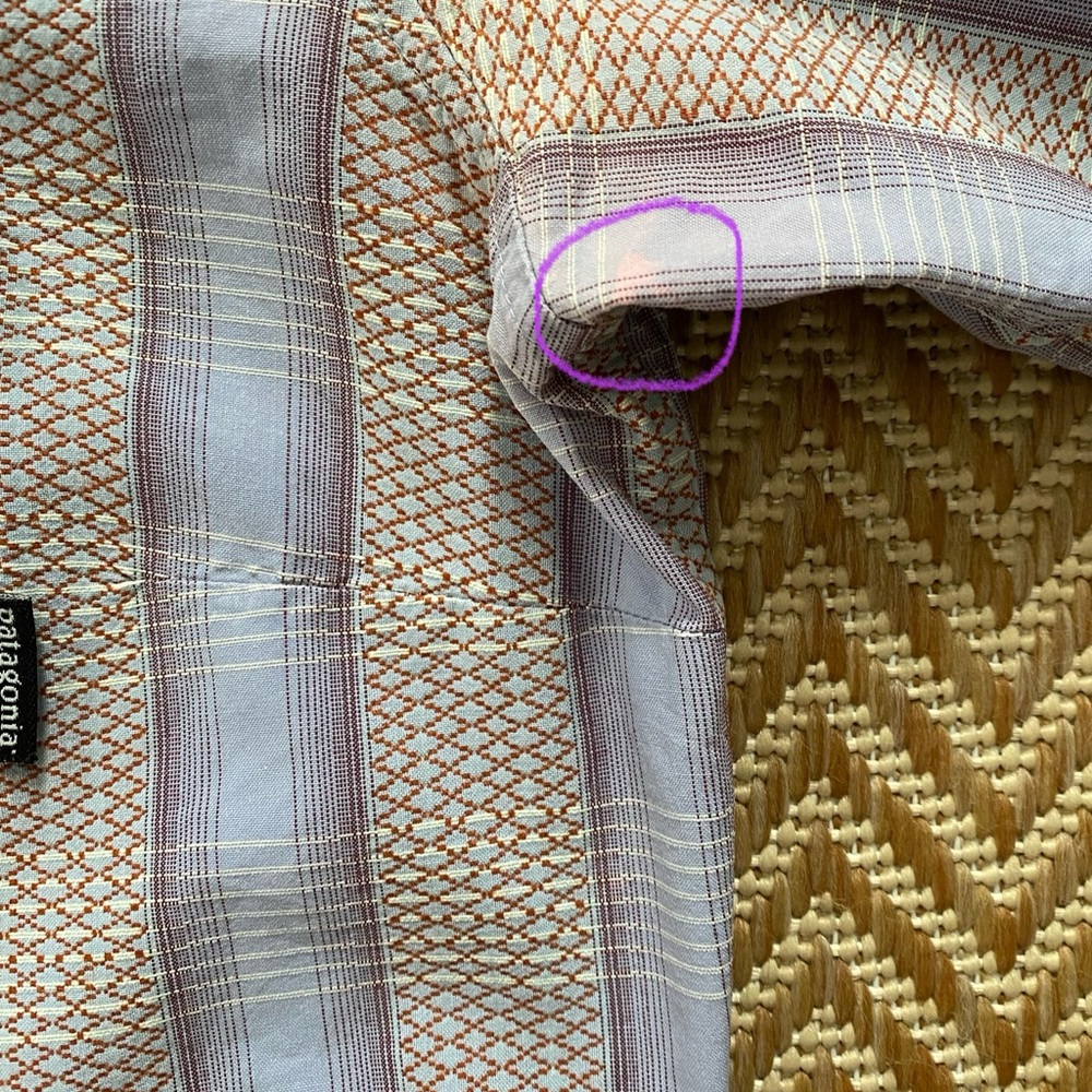 Patagonia Drifter Western Pearl Snap Button Lavender Plaid Shirt Women's Large - Picture 11 of 16